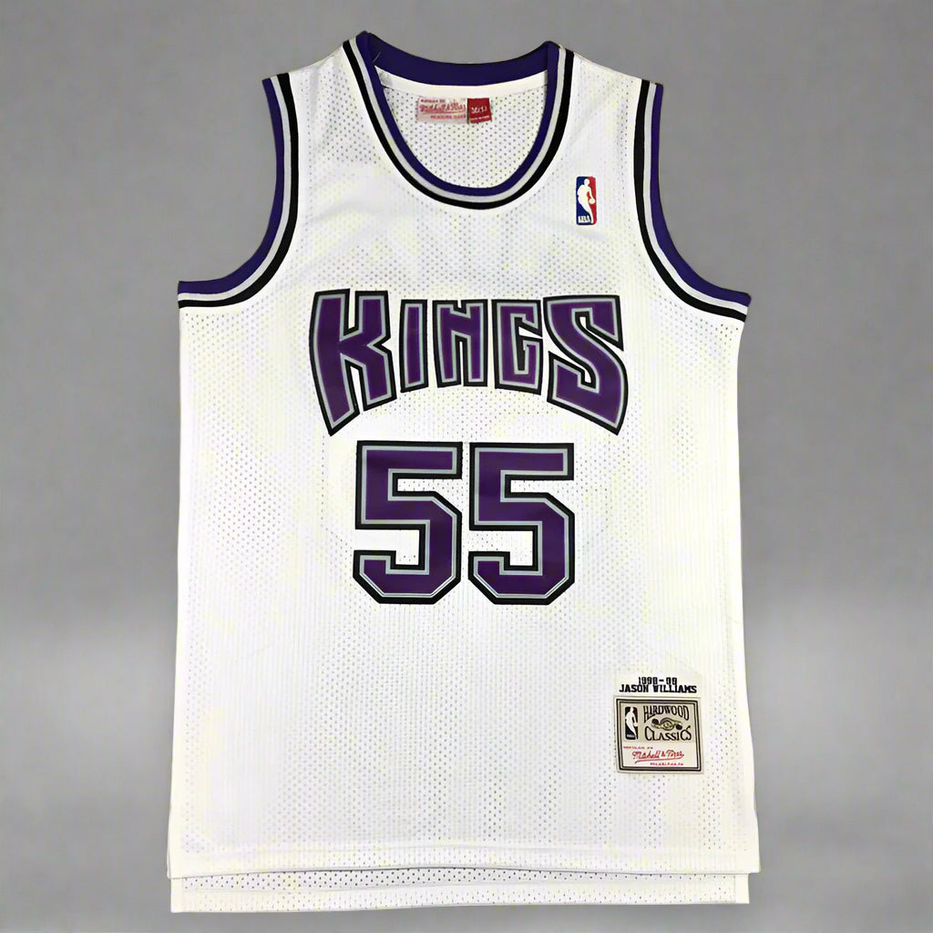 Jason Williams #55 Sacramento Kings Jersey White Purple - Throwback Classics