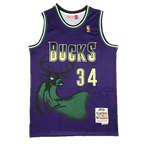 Milwaukee Bucks #34 Ray Allen (Purp) Throwback Classics Jersey