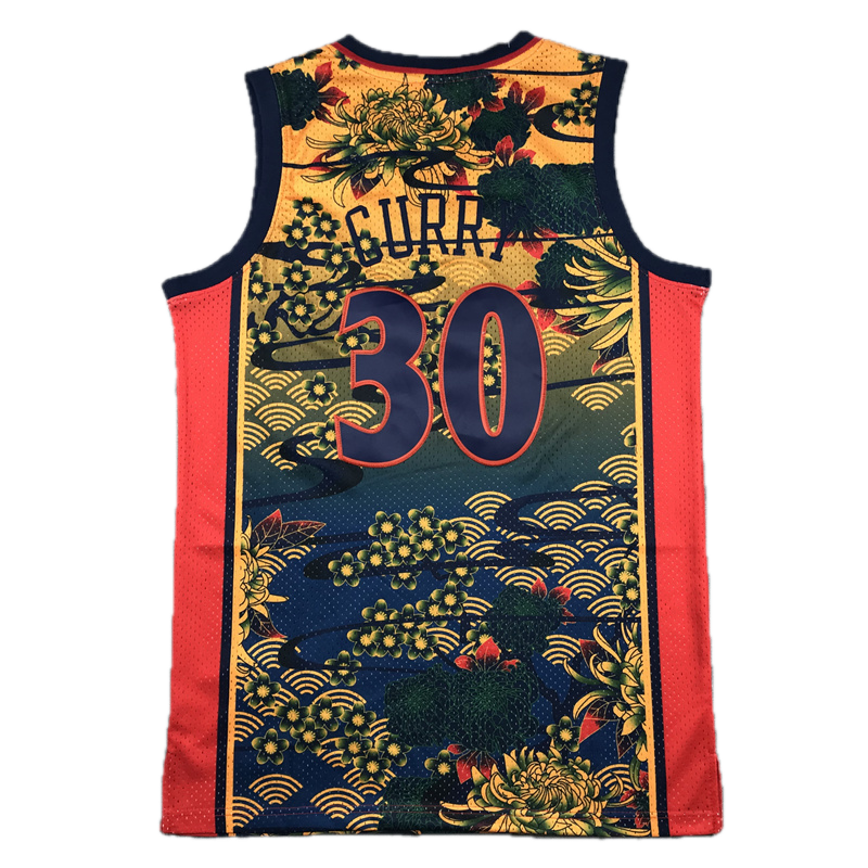 Golden State #30 Steph Curry Japanese Themed Classics Jersey