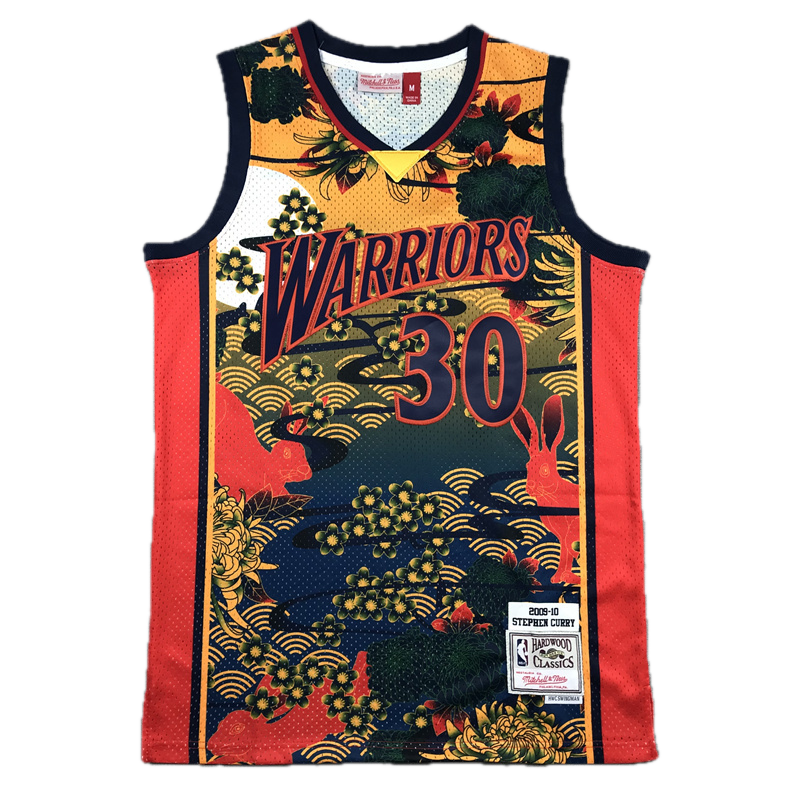 Golden State #30 Steph Curry Japanese Themed Classics Jersey