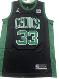 Boston Celtics #33 Larry Bird Swing Jersey (Black/Green)