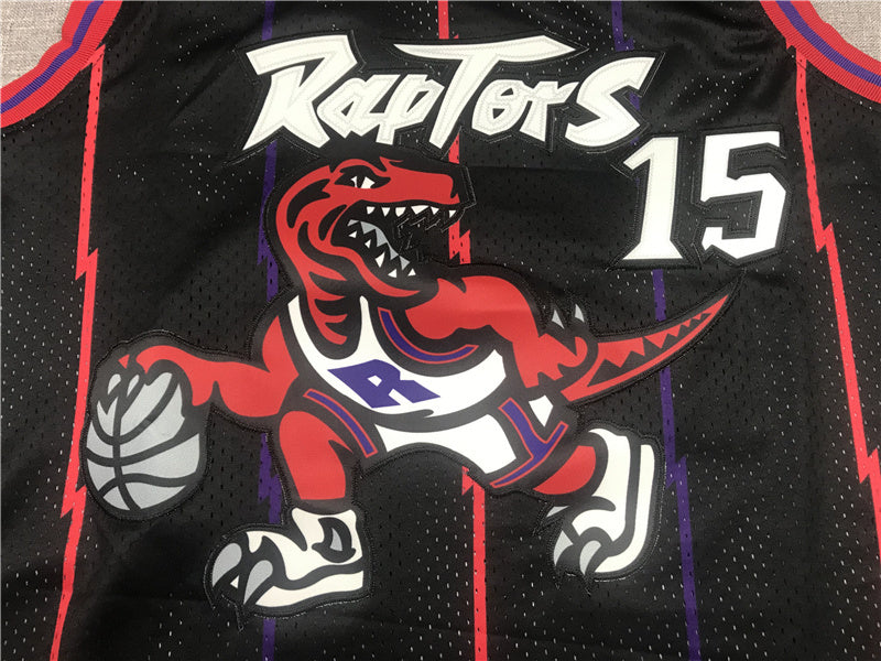 Vince Carter #15 Toronto Raptors 1998-99 Black Red Jersey - Rookie Classic