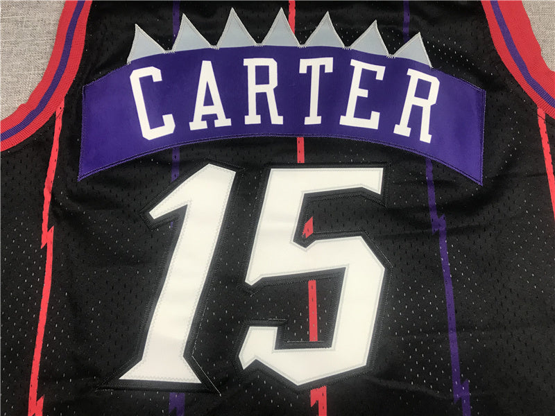Vince Carter #15 Toronto Raptors 1998-99 Black Red Jersey - Rookie Classic