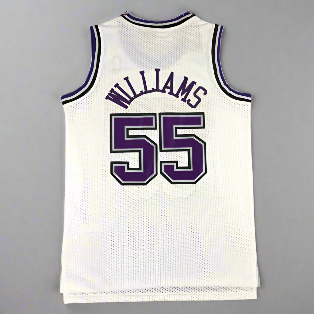 Jason Williams #55 Sacramento Kings Jersey White Purple - Throwback Classics