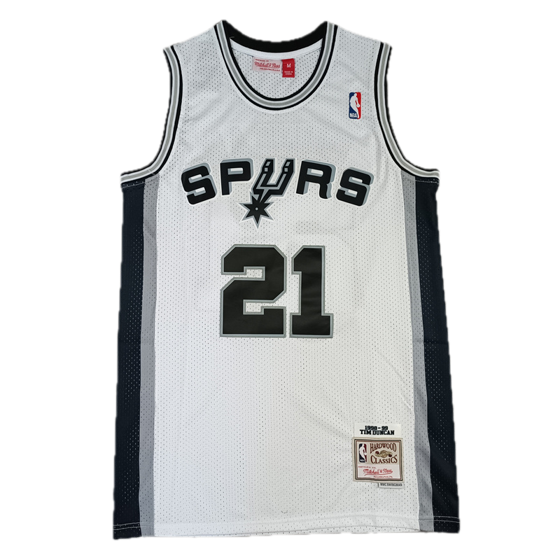 San Antonio Spurs #21 Duncan 1998-99 (White) Throwback Classics Jersey