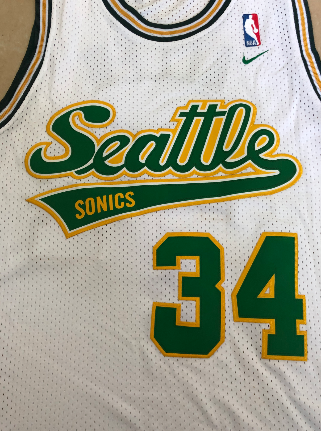 Seattle Sonics #34 Ray Allen Throwback Swing Jersey
