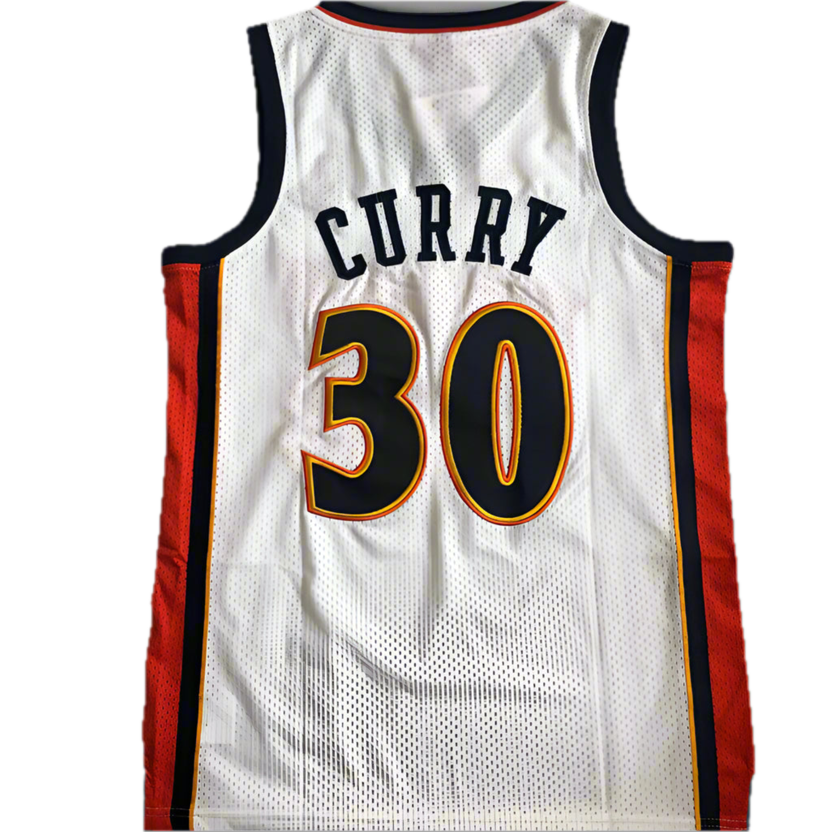 Golden State #30 Curry (White/Orange) Classics Jersey