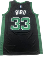 Boston Celtics #33 Larry Bird Swing Jersey (Black/Green)