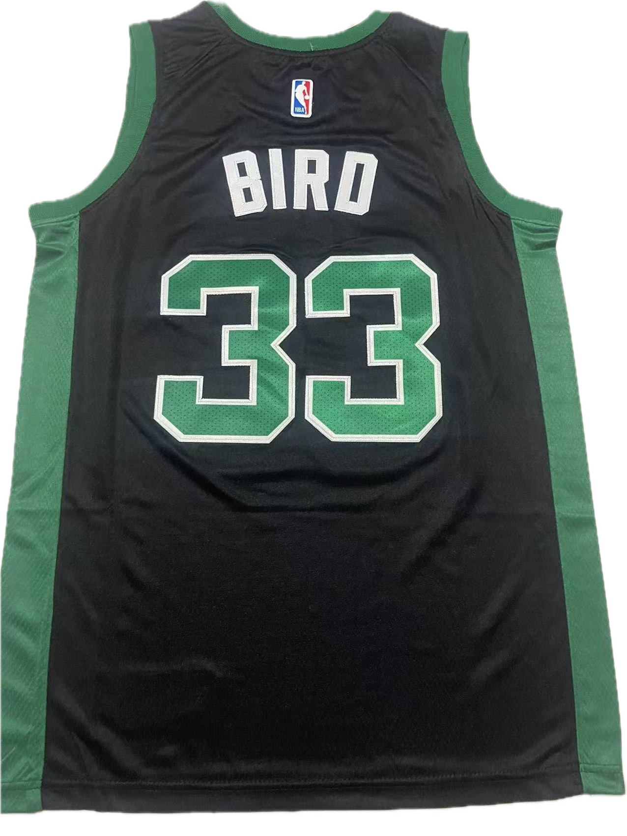 Boston Celtics #33 Larry Bird Swing Jersey (Black/Green)