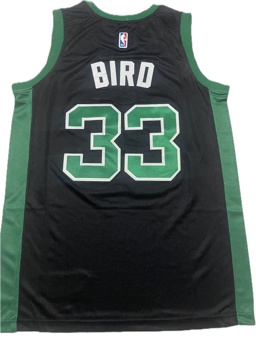 Boston Celtics #33 Larry Bird Swing Jersey (Black/Green)
