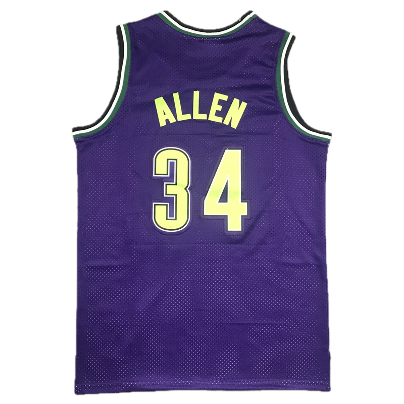 Milwaukee Bucks #34 Ray Allen (Purp) Throwback Classics Jersey