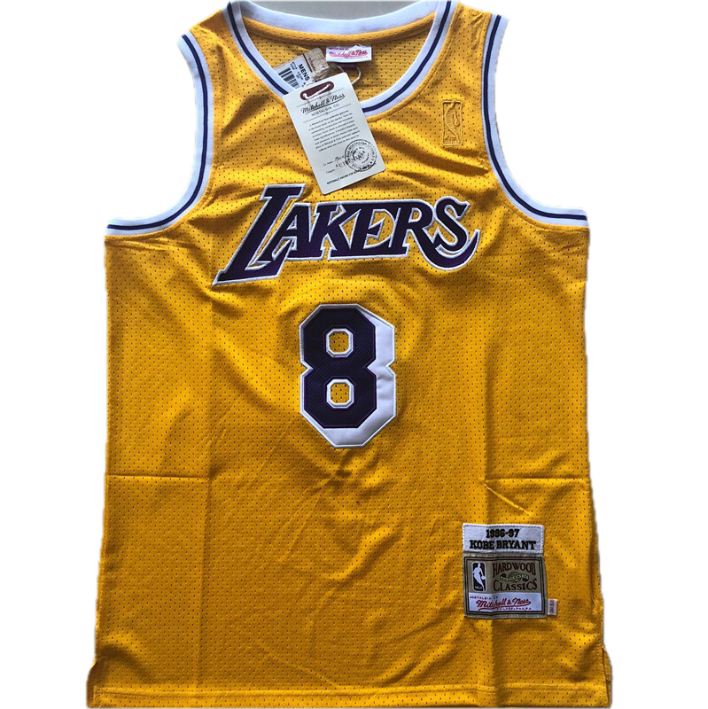 L.A. Lakers #8 Kobe Bryant 1996-97 Throwback Classics Jersey (Yellow)